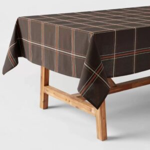 Mantel de cuadros abiertos de algodón negro de 60"x 84", Cafe - Threshold™