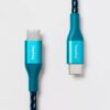 Cable trenzado USB-C a USB-C, Azul -heyday™