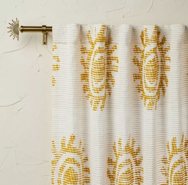 1 panel de cortina jacquard con filtro de luz dorado de 50"x84" - Opalhouse™