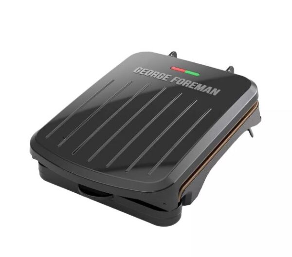 Parrilla eléctrica con 2 platos clásicos y prensa Panini, Negro - George Foreman