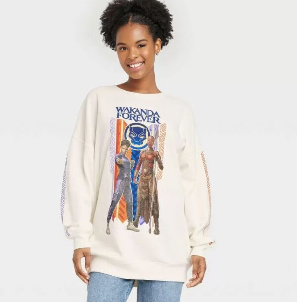 Sudadera de gran tamaño para mujer de Wakanda Forever Black Panther, Talla XL