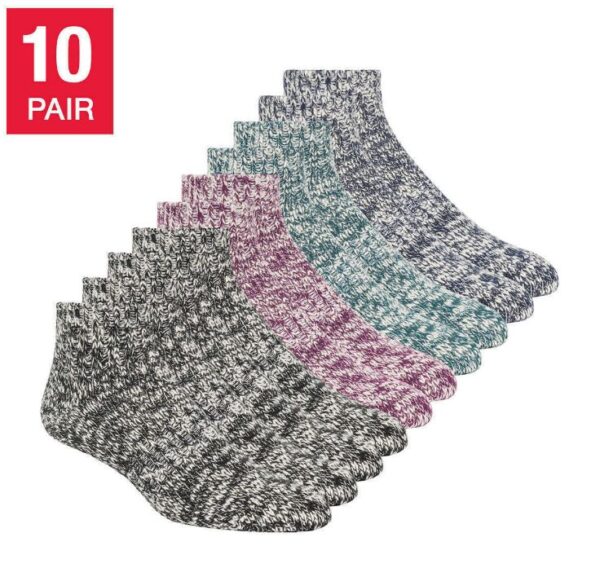 Paquete de 10 calcetines tejidos para dama marca Weatherproof Vintage