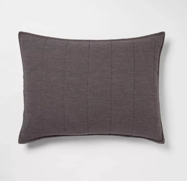 Funda estandard de lino y algodón teñido espacial, Gris – Threshold™