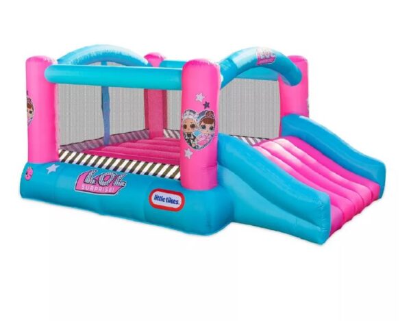 Brincolín inflable con resbaladilla marca LOL