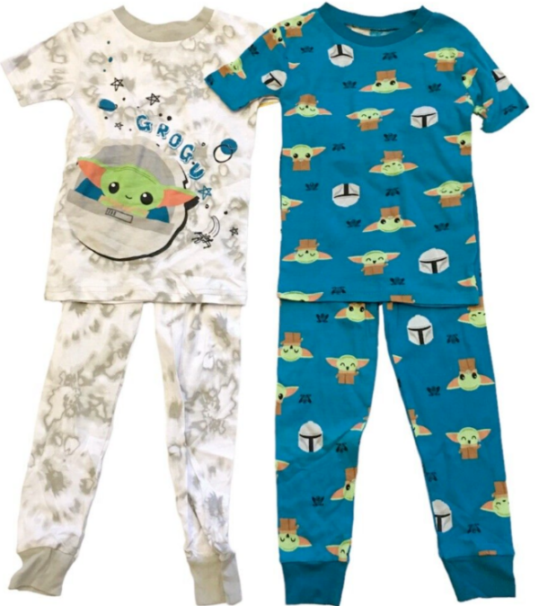 Conjunto de pijama de 4 piezas para niños, Talla 5T de Star Wars Baby Yoda