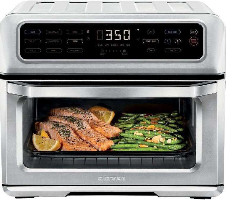 Freidora de Aire de Doble Función y Horno Tostador de Acero