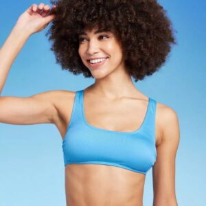 Alternative view of Conjunto de bikini acanalado para mujer, Talla S/Azul - Wild Fable™