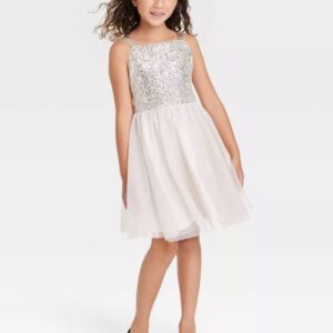 Alternative view of Vestido de Lentejuelas para Niña, Talla S(6/6X)/Beige Marfil - Cat & Jack