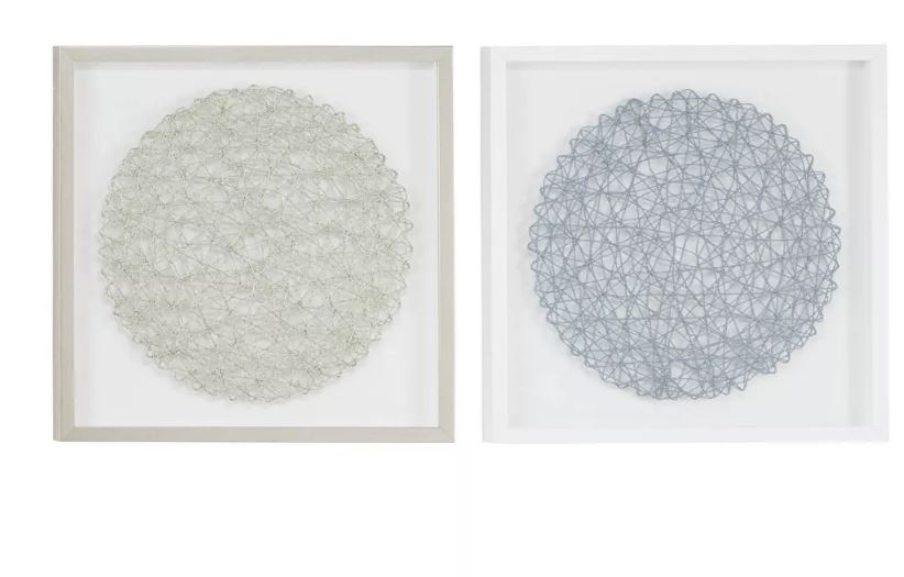 Juego de 2 cuadros de decoración para pared de 20" Plata/Gris marca Olivia & May