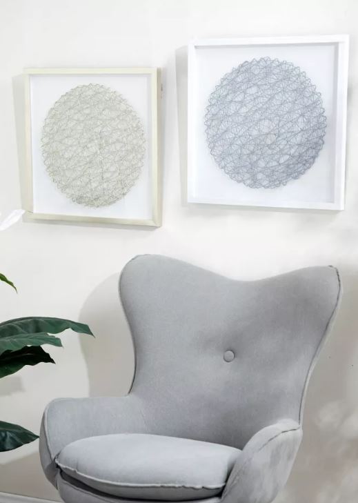 Juego de 2 cuadros de decoración para pared de 20" Plata/Gris marca Olivia & May - Imagen 3