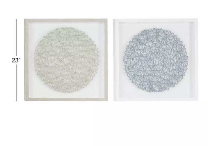 Juego de 2 cuadros de decoración para pared de 20" Plata/Gris marca Olivia & May - Imagen 4