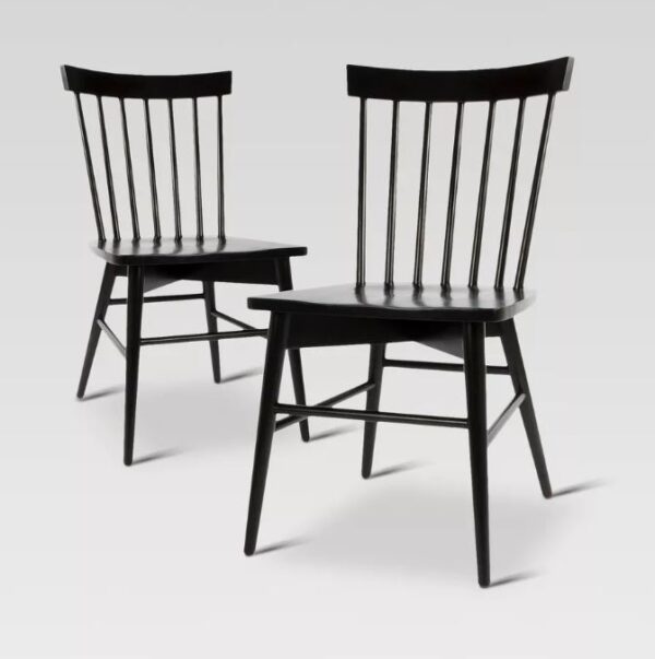Juego de 2 sillas de comedor color negro modelo Windsor marca Threshold