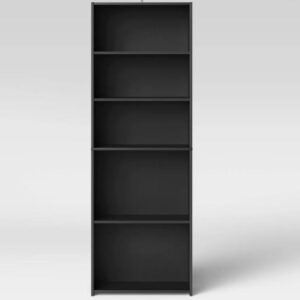 Librero de 5 estantes color negro marca Room Essentials