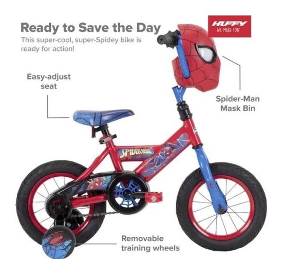 Bicicleta Marvel Spider-Man de 12″ para niños Marca Huffy