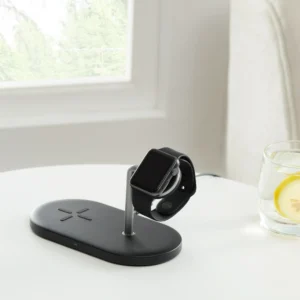 Alternative view of Base de carga inalámbrica 2 en 1 con soporte para Apple Watch Series - Onn