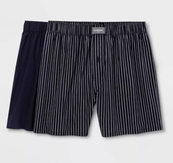 Paquete de 2 bóxers tejidos a rayas para hombre, Talla XL/Azul Marino - Goodfellow & Co™