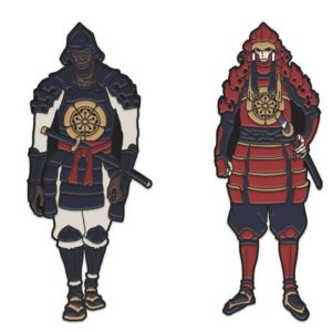 Alternative view of Par de 2 pines de esmalte 2" de alto de Netflix Yasuke & Natsumaru