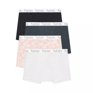 Paquete de 4 calzones tipo boxer para mujer talla M marca Hanes colores pueden variar