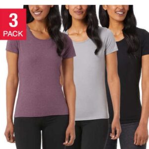 Paquete de 3 camisetas de managa corta para mujer Talla L - 32 Degrees Cool