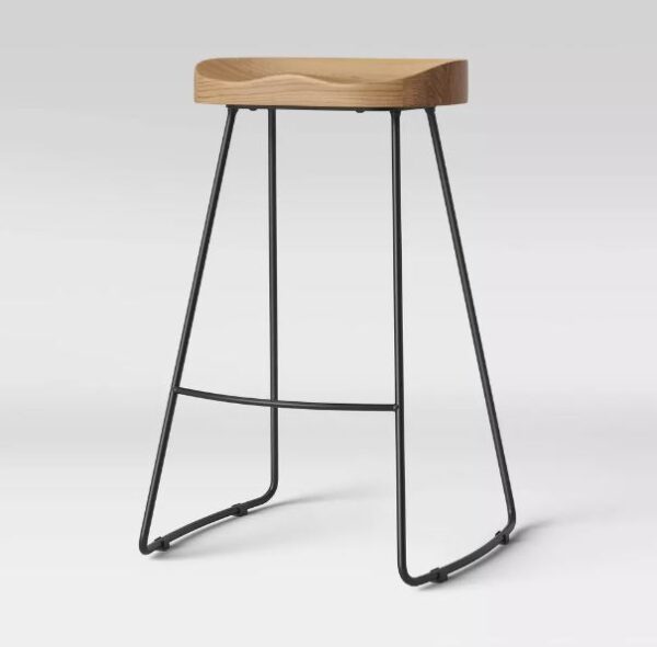 Taburete de bar con respaldo bajo de Madera/Metal - Threshold™