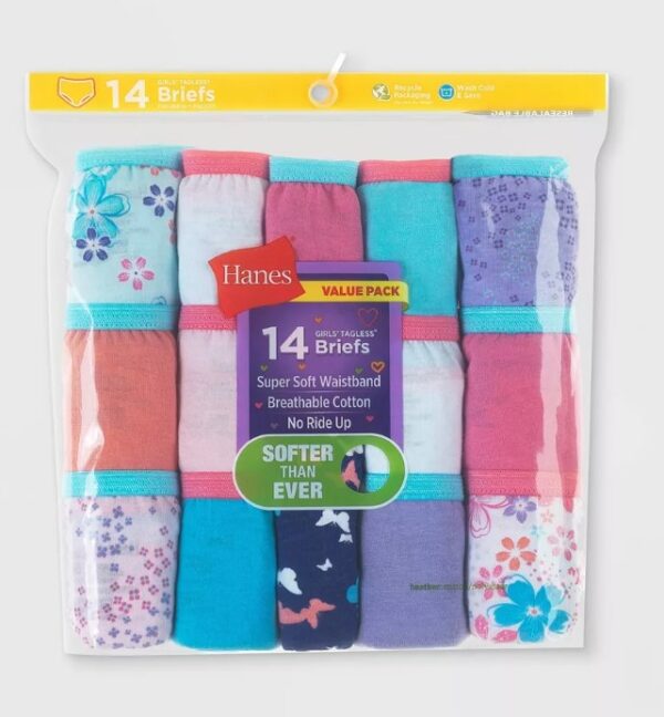 Paquete de Calzoncillos para niñas de 14pza Marca-Hanes