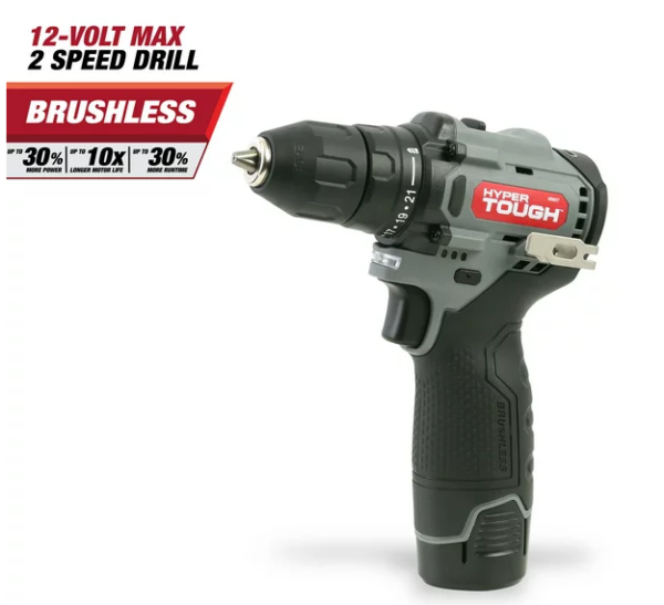 Taladro inalámbrico De 12 V  2 velocidades Marca-Hyper Tough