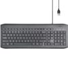 Teclado de cable USB para computadora compatible con Windows y Mac, gris - onn.