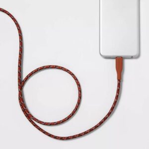 Alternative view of Cable trenzado Lightning a USB-C de 6', Rosa coral - Heyday