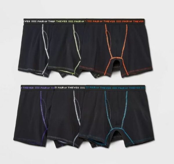 Paquete de 6 Boxer brief para hombre Talla M, Negro/Neon - Pair of Thieves
