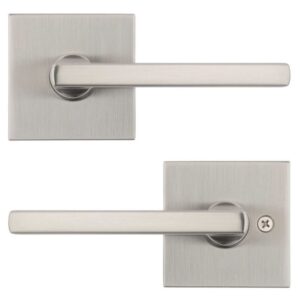 Alternative view of Par de Manijas de puerta para closet y pasillo, Niquel - Kwikset Halifax