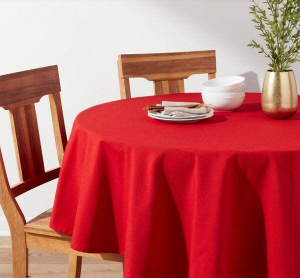 Mantel  de mesa redonda roja  Marca-umbral 70"