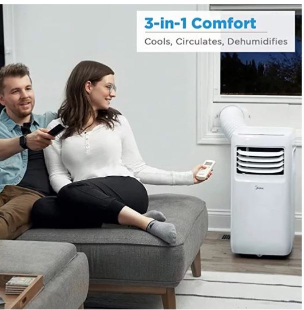Aire acondicionado portátil con control remoto, Blanco - Midea - Imagen 8