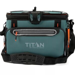 Alternative view of Hielera de 20 qt de cuerpo duro sin cremallera, Verde/ Negro - Arctic Zone Titan