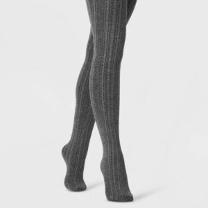 Medias con forro polar trenzado para mujer Talla M/L, Gris - A New Day
