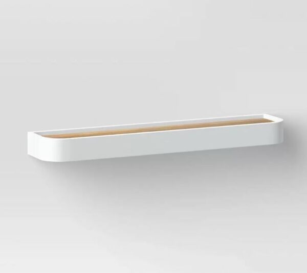 Estante de pared de madera ranurada de 24" Blanco/Natural  - Threshold™