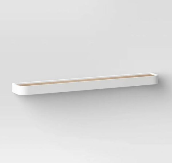 Estante de pared de madera ranurada de 36" Blanco/Natural  - Threshold™