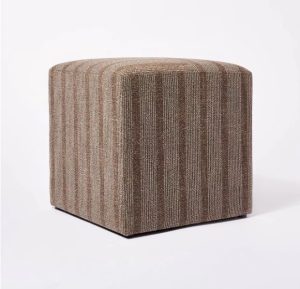 Asiento tapizado en forma de cubo, color Marrón oscuro con rayas - Threshold™
