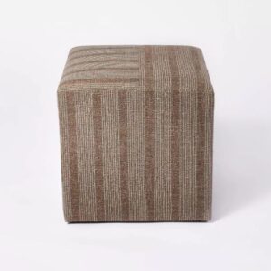 Alternative view of Asiento tapizado en forma de cubo, color Marrón oscuro con rayas - Threshold™