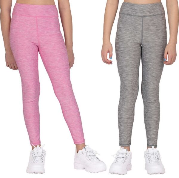 Paquete de 2 Leggings reversibles para jóvenes Talla XS, Rosa/Gris - FILA