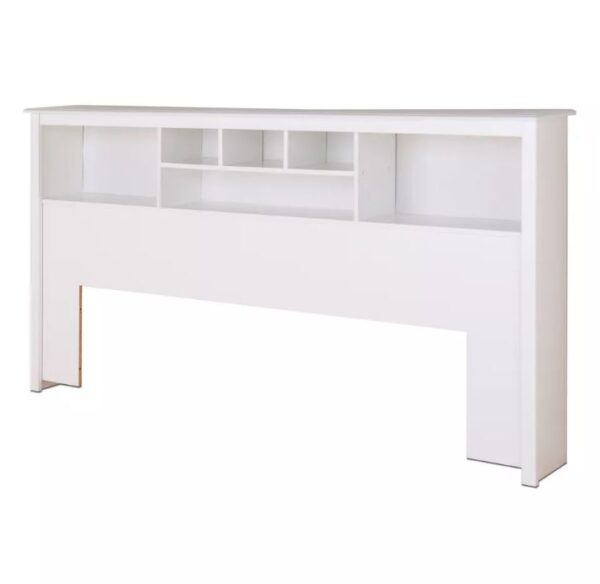 Cabecera para cama con Librero Tamaño King, Blanco - Prepac