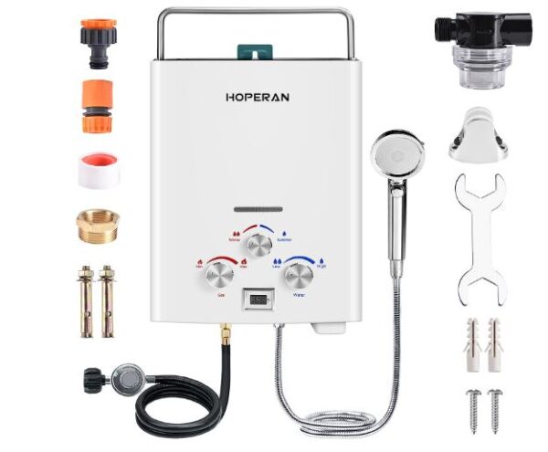 Calentador de agua de gas portátil tipo boiler de 1.6GPM - HOPERAN