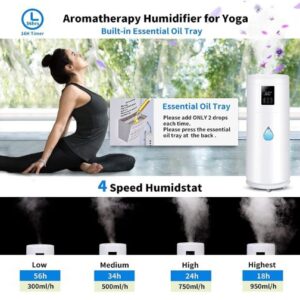 Alternative view of Humidificador de 4.5 Gal ultrasónico, blanco - Honovos