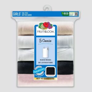 Alternative view of Paquete de 5 camisas interiores de tirantes para niñas Talla L - Fruit of the Loom