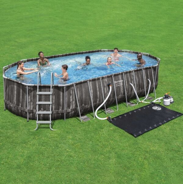 Piscina ovalada sobre el suelo de 22' x 12' x 48'' - Bestway Power Steel