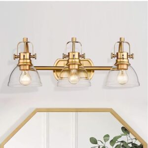 Alternative view of Lámpara de tocador de 3 luces de 24", acabado dorado - Zeyu