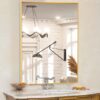Espejo de baño de pared de 24" x 36" rectangular, dorado - Koonmi