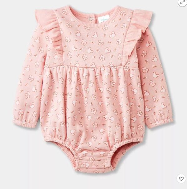 Body para niña color rosa talla 12M - Mickey Mouse