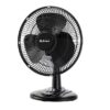 Ventilador de mesa ajustable de 3 velocidades de 12", Negro - Holmes