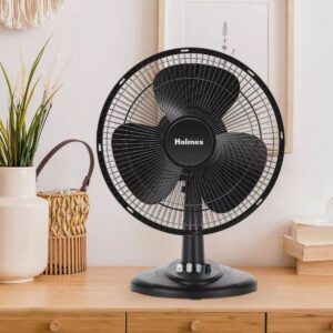 Alternative view of Ventilador de mesa ajustable de 3 velocidades de 12", Negro - Holmes