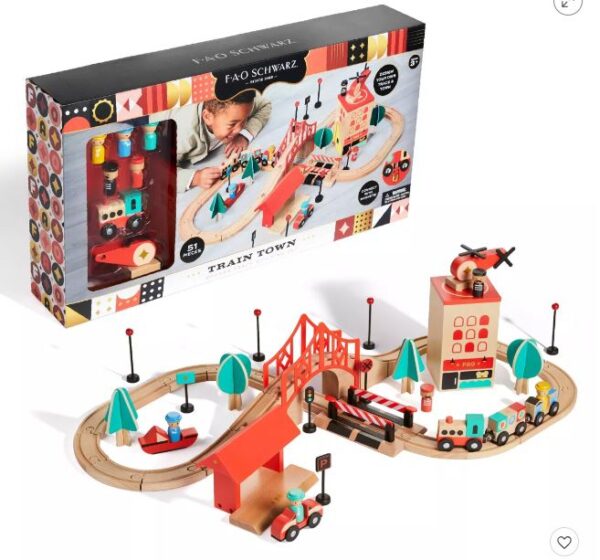 Juguete de tren y pista de madera - FAO Schwarz